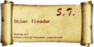 Stier Tivadar névjegykártya