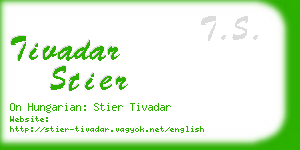 tivadar stier business card